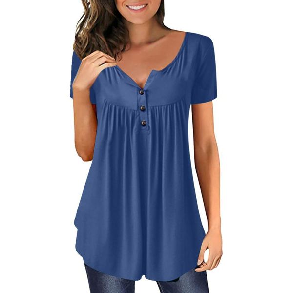 women's blouses & shirts womens gradual solid short sleeve summertime fashion o-neck blouse camisetas de mujer blusas bluzka jedwab rou, White