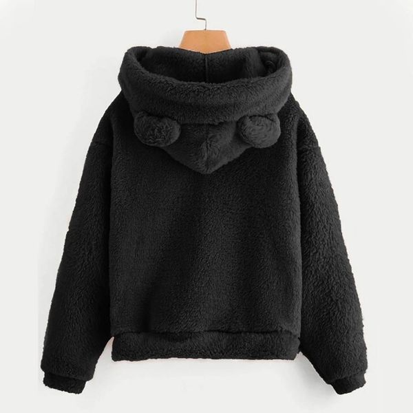 women's hoodies & sweatshirts 2021 ffy hoodie kawaii feminine pretty bear hat autumn/winter warm sweater long sleeve woolen jacket, Black
women's hoodies & sweatshirts 2021 ffy hoodie kawaii feminine pretty bear hat autumn/winter warm sweater long sleeve woolen jacket, Black