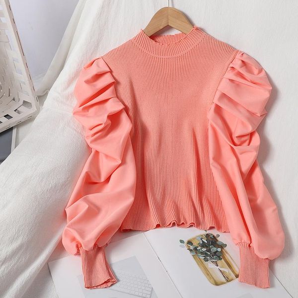 pullover women knitted sweater stitched puff sleeves pull female lady jumpers sw030 women's sweaters, White;black
pullover women knitted sweater stitched puff sleeves pull female lady jumpers sw030 women's sweaters, White;black