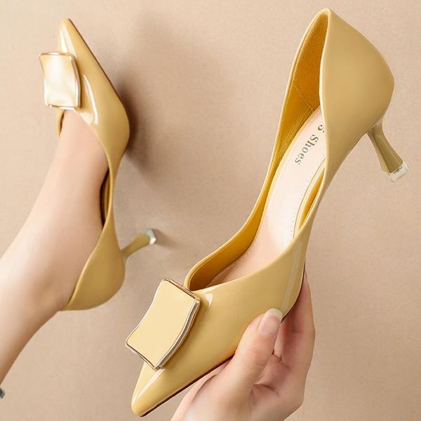 dress shoes 2021 size 34-40 casual women 6cm high heels low yellow stiletto buckle stripper escarpins lady party wedding, Black
dress shoes 2021 size 34-40 casual women 6cm high heels low yellow stiletto buckle stripper escarpins lady party wedding, Black
