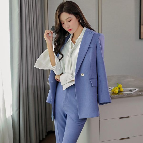 women's two piece pants fashion styles double breasted loose fall formal suits with and jackets coat for women business work wear blaze, White
women's two piece pants fashion styles double breasted loose fall formal suits with and jackets coat for women business work wear blaze, White