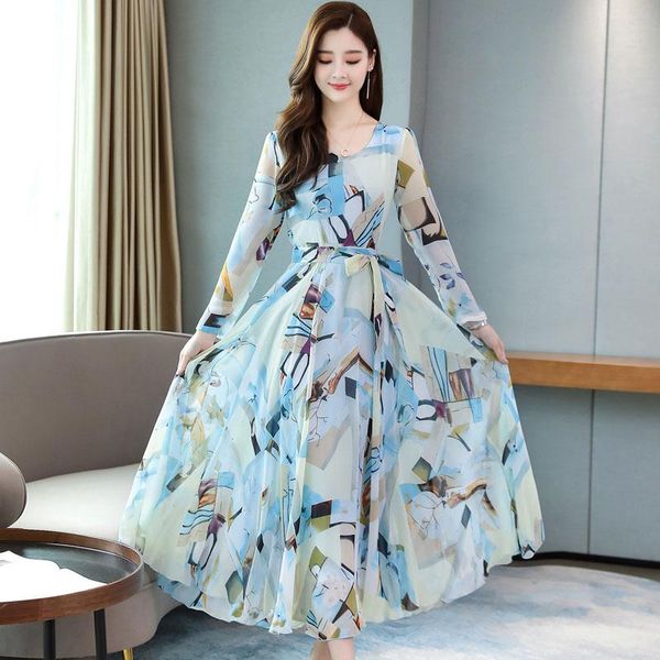 casual dresses spring dress korean fashion large siz round neck long sleeve slim slimming pastoral small fresh floral chiffon vestidos d204, Black;gray
casual dresses spring dress korean fashion large siz round neck long sleeve slim slimming pastoral small fresh floral chiffon vestidos d204, Black;gray