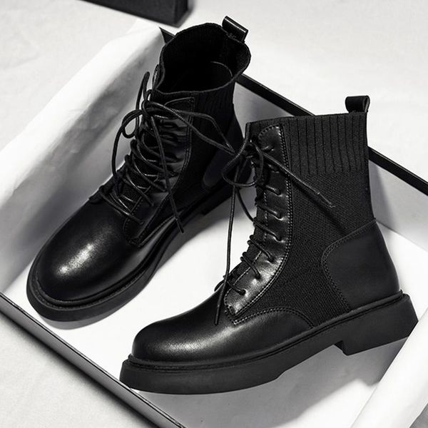 boots fall women's stretch fabric socks thick-soled gothic shoes warm pu leather lace-up knitted woven ankle black
boots fall women's stretch fabric socks thick-soled gothic shoes warm pu leather lace-up knitted woven ankle black