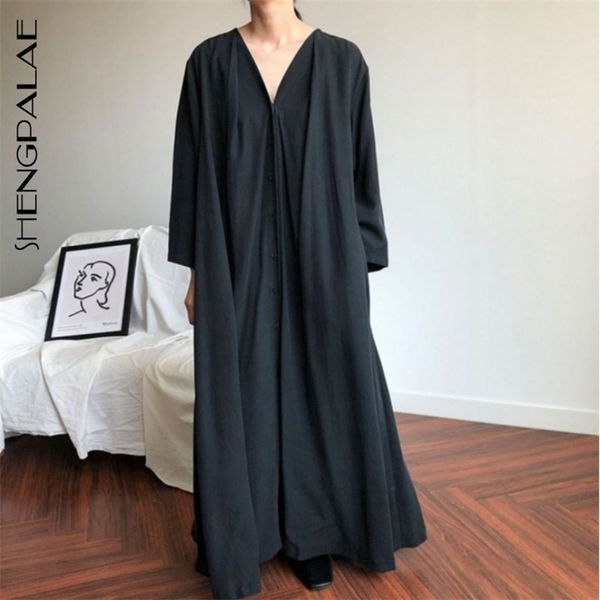 spring autumn v-neck women vintage loose high waist slim was thin elegant single-breasted maxi dress za5446 210427, Black;gray
spring autumn v-neck women vintage loose high waist slim was thin elegant single-breasted maxi dress za5446 210427, Black;gray