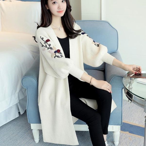 women's knits & tees womens mid-length sweater cardigan fashion autumn winter plus size embroidery lantern sleeve loose knitted coat pu, White
women's knits & tees womens mid-length sweater cardigan fashion autumn winter plus size embroidery lantern sleeve loose knitted coat pu, White