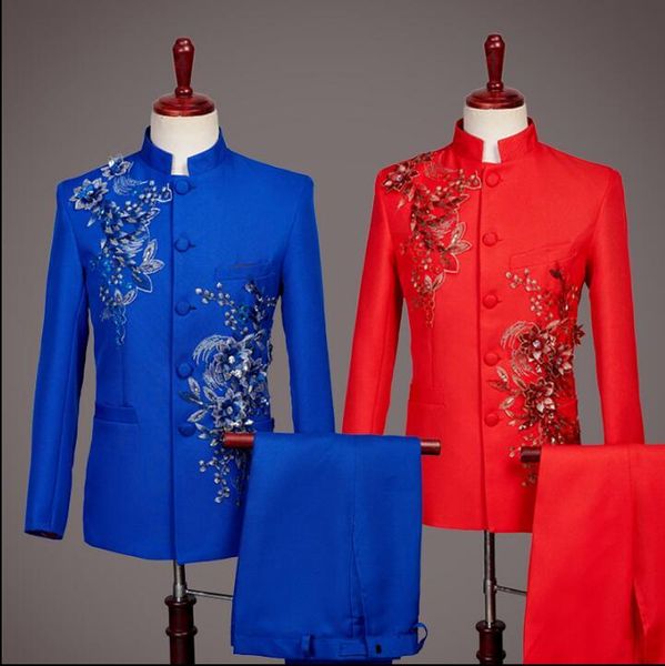men's suits & blazers singer star style dance stage clothing for men chinese tunic suit sequin mens wedding costume formal dress stand, White;black
men's suits & blazers singer star style dance stage clothing for men chinese tunic suit sequin mens wedding costume formal dress stand, White;black