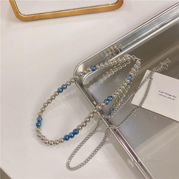 chokers 2021 korea retro geometric double layer blue silver color metal chain necklace for woman simple fashion aesthetic jewelry, Golden;silver
chokers 2021 korea retro geometric double layer blue silver color metal chain necklace for woman simple fashion aesthetic jewelry, Golden;silver