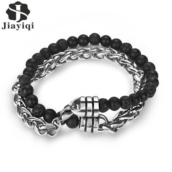 link, chain jiayiqi tendy men natural stone stainless steel bead bracelets leather bracelet for mens black male jewelry 2021
link, chain jiayiqi tendy men natural stone stainless steel bead bracelets leather bracelet for mens black male jewelry 2021