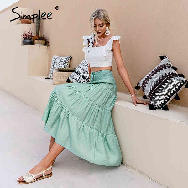 casual solid women a-line long skirts summer elegant elastic sash high waist skirt female holiday beach bottoms vestidos 210414, Black
casual solid women a-line long skirts summer elegant elastic sash high waist skirt female holiday beach bottoms vestidos 210414, Black