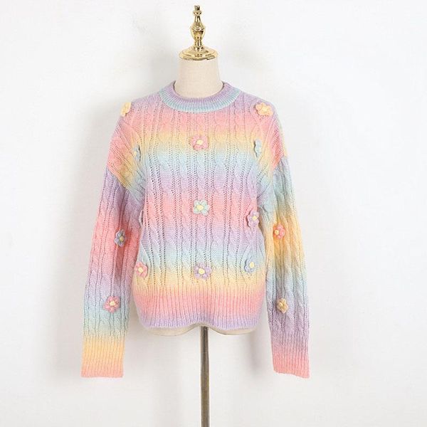 women's sweaters luxury designer brand pullovers for women causel o neck 3d flowers gradient mohair twist knitted sweater, White;black
women's sweaters luxury designer brand pullovers for women causel o neck 3d flowers gradient mohair twist knitted sweater, White;black