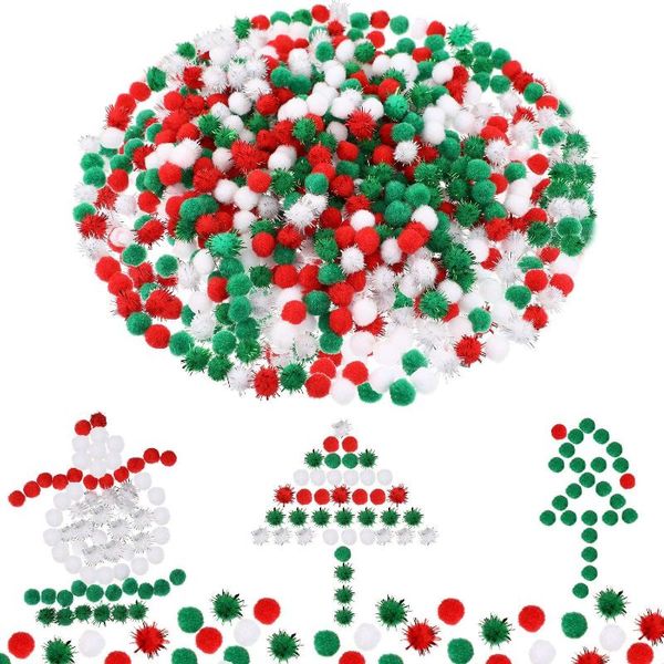 party decoration red white green pompom fur craft diy soft pom poms balls christmas glue on cloth accessories 600pcs h68957
party decoration red white green pompom fur craft diy soft pom poms balls christmas glue on cloth accessories 600pcs h68957