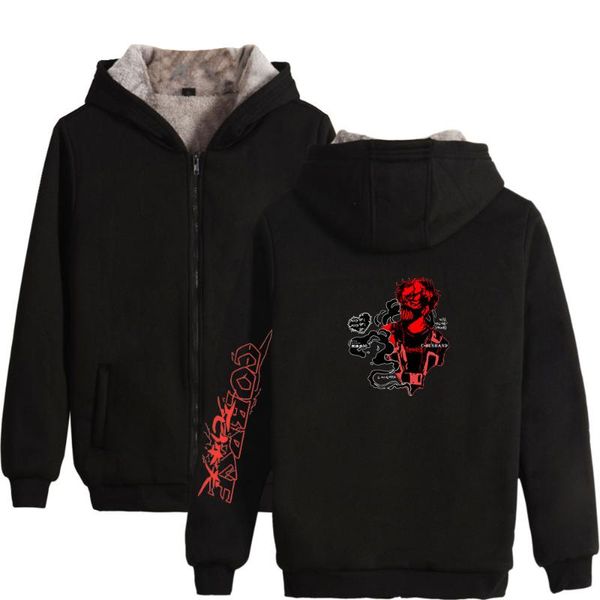 men's hoodies & sweatshirts corpse husband with fur thick winter men/womens hooded streetwear casual style clothes pullovers, Black
men's hoodies & sweatshirts corpse husband with fur thick winter men/womens hooded streetwear casual style clothes pullovers, Black