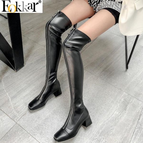 boots eokkar 2021 cow leather shoes for women over the knee high square toe stretch thigh winter, Black
boots eokkar 2021 cow leather shoes for women over the knee high square toe stretch thigh winter, Black