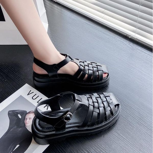 sandals round toe thick bottom rome mules shoes women black white hollow out weave leather casual beach flat woman
sandals round toe thick bottom rome mules shoes women black white hollow out weave leather casual beach flat woman