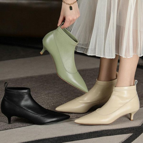 boots women ankle cow leather autumn winter warm high heels shoes woman office lady elegant pointed toe quality pumps, Black
boots women ankle cow leather autumn winter warm high heels shoes woman office lady elegant pointed toe quality pumps, Black