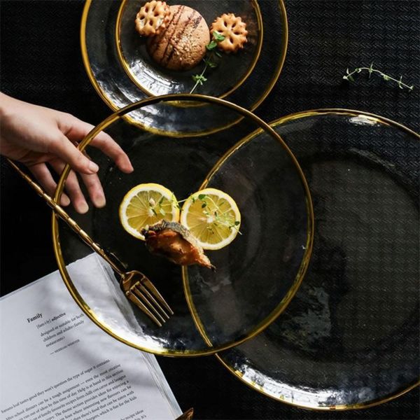 dishes & plates plate western tableware gold inlay edge glass serving fruit dessert cake salad tray meal pasta storage container main d
dishes & plates plate western tableware gold inlay edge glass serving fruit dessert cake salad tray meal pasta storage container main d