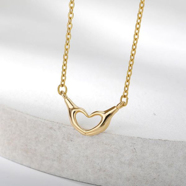 pendant necklaces hand than heart for women stainless steel gold love chain jewelry valentine gifts bijoux femme, Silver
pendant necklaces hand than heart for women stainless steel gold love chain jewelry valentine gifts bijoux femme, Silver