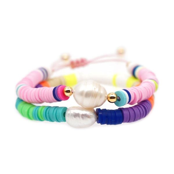 beaded, strands women adjustable elastic soft pottery female bracelet boho colorful polymer clay pearl fashion beach jewelry, Black
beaded, strands women adjustable elastic soft pottery female bracelet boho colorful polymer clay pearl fashion beach jewelry, Black
