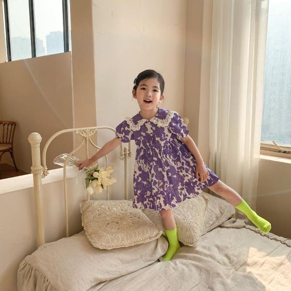 girl's dresses girls lace collar dress 2021 spring summer korean child short sleeve lapel purple print shirt, Red;yellow
girl's dresses girls lace collar dress 2021 spring summer korean child short sleeve lapel purple print shirt, Red;yellow