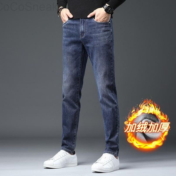 men's jeans winter plush casual versatile youth slim fit small foot long pants elastic men, Blue
men's jeans winter plush casual versatile youth slim fit small foot long pants elastic men, Blue