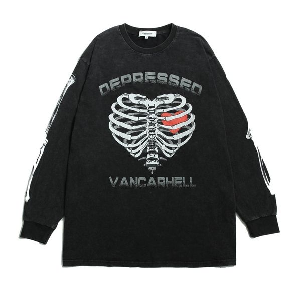 gaojie guochao used skeleton love printed long sleeve t-shirt men's inschao hip hop oversize sweater, Black
gaojie guochao used skeleton love printed long sleeve t-shirt men's inschao hip hop oversize sweater, Black