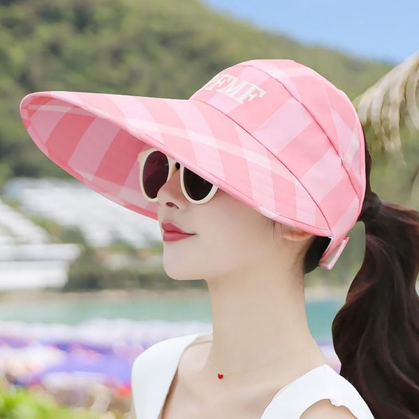 wide brim hats summer sun hat adjustable large heads cap women holiday casual anti-uv beach packable visor fashion outdoor, Blue;gray
wide brim hats summer sun hat adjustable large heads cap women holiday casual anti-uv beach packable visor fashion outdoor, Blue;gray