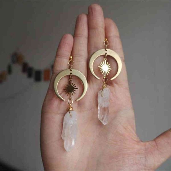 new hippie tribal sun crescent earrings brass color witchy jewelry bohemia birthday magical clear stone point women fashion gift, Silver
new hippie tribal sun crescent earrings brass color witchy jewelry bohemia birthday magical clear stone point women fashion gift, Silver