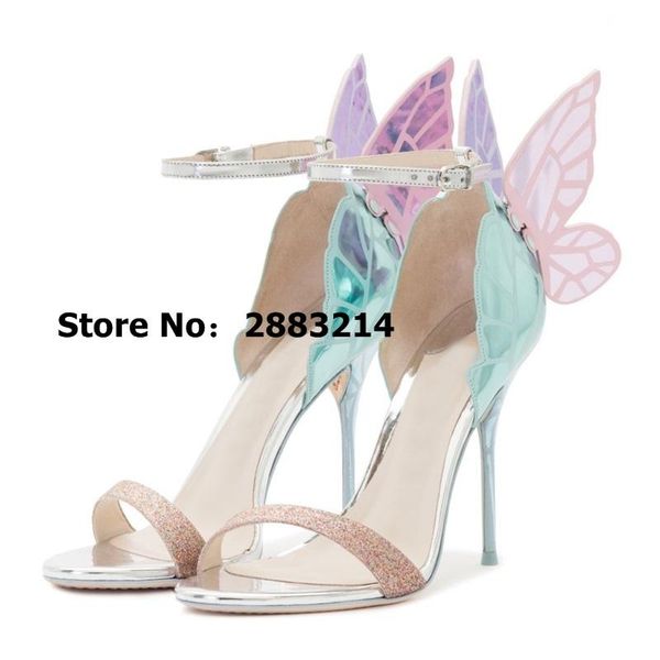 summer genuine leather shoes multi-color butterfly stiletto heels sandals evangeline wing open toe high pumps, Black
summer genuine leather shoes multi-color butterfly stiletto heels sandals evangeline wing open toe high pumps, Black