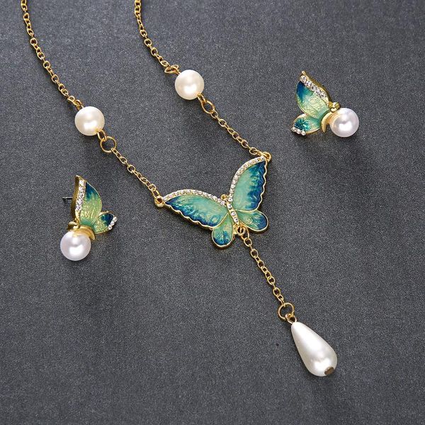 earrings & necklace butterfly pearl painting oil and earings, european american water drop pendant, earings gift, Silver
earrings & necklace butterfly pearl painting oil and earings, european american water drop pendant, earings gift, Silver