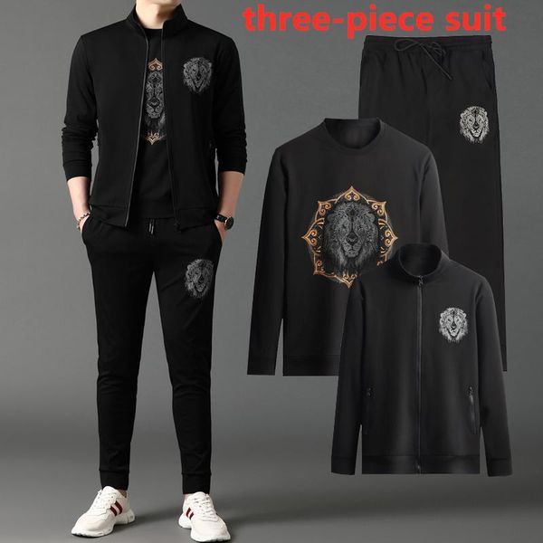 men's tracksuits upscale casual printing three-piece spring and autumn hooded two-piece sports t-shirt jacket trousers wear, Gray
men's tracksuits upscale casual printing three-piece spring and autumn hooded two-piece sports t-shirt jacket trousers wear, Gray