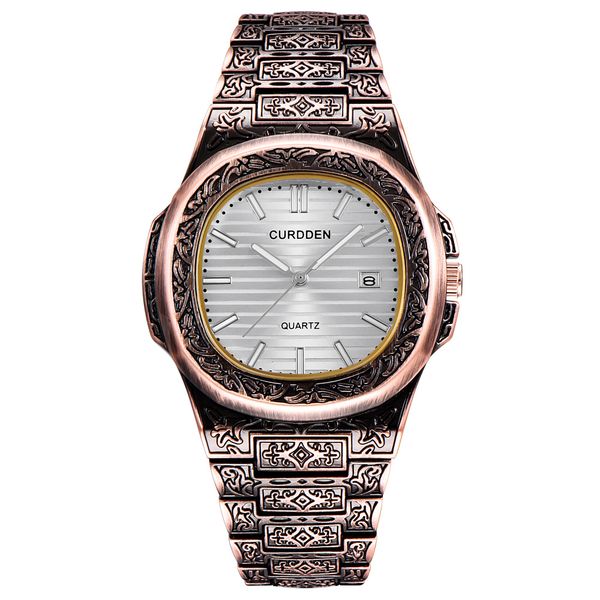antique rosegold square men watch fancy carving design men's watch hip hop calendar quartz watch, Slivery;brown
antique rosegold square men watch fancy carving design men's watch hip hop calendar quartz watch, Slivery;brown