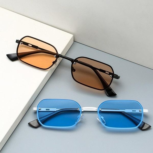 sunglasses metal frame ocean lens small rectangle 2021 brand design original shades rimless sun glasses female steampunk, White;black
sunglasses metal frame ocean lens small rectangle 2021 brand design original shades rimless sun glasses female steampunk, White;black