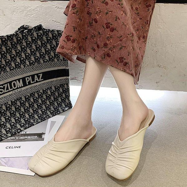 slippers v mouth square toe mules shoes women low heel pleated summer fashion half closed sandals 2021, Black
slippers v mouth square toe mules shoes women low heel pleated summer fashion half closed sandals 2021, Black