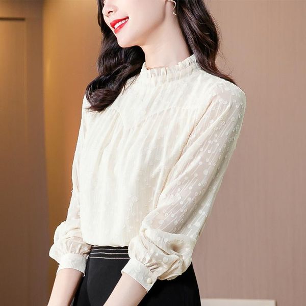 women's blouses & shirts chiffon blouse casual lace girl's shirt spring autumn o-neck fashion clothing long sleeve lady blusas hou, White
women's blouses & shirts chiffon blouse casual lace girl's shirt spring autumn o-neck fashion clothing long sleeve lady blusas hou, White