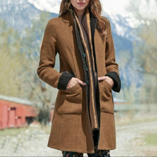 women's wool & blends 2021 autumn winter womens overcoat solid color lapel single breasted pocket warm long sleeve fashion casual, Black
women's wool & blends 2021 autumn winter womens overcoat solid color lapel single breasted pocket warm long sleeve fashion casual, Black
