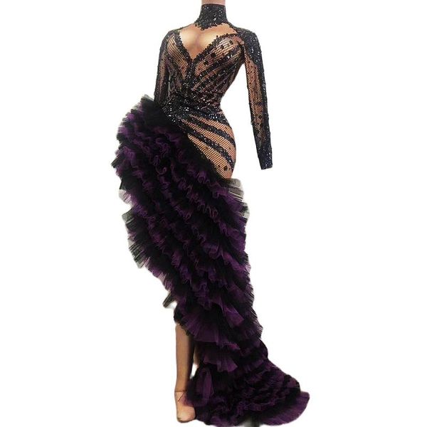 purple long trailing dresses shining sequins gauze perspective asymmetrical sleeve hollow out print party evening costume stage wear, Black;red
purple long trailing dresses shining sequins gauze perspective asymmetrical sleeve hollow out print party evening costume stage wear, Black;red