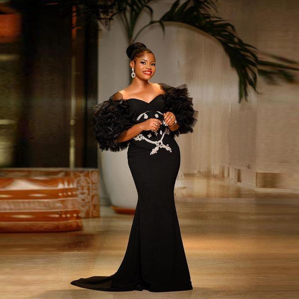 party dresses black african mermaid prom tiered puffy half sleeves appliques evening dress for girls gowns aso ebi, White;black
party dresses black african mermaid prom tiered puffy half sleeves appliques evening dress for girls gowns aso ebi, White;black
