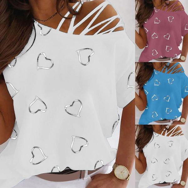 women's blouses & shirts womens fashion heart print round neck dew shoulder casual short sleeves blusa de frio feminina kimonos mujer, White
women's blouses & shirts womens fashion heart print round neck dew shoulder casual short sleeves blusa de frio feminina kimonos mujer, White