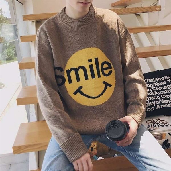 men's sweaters winter korean style fashion casual smiling face printing clothing pullover colid color masculino knitted men sweater1 3q, White;black
men's sweaters winter korean style fashion casual smiling face printing clothing pullover colid color masculino knitted men sweater1 3q, White;black