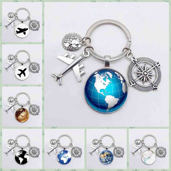 earth plane keychain pendant earth compass personality memorial key ring gift for travel lovers, Silver
earth plane keychain pendant earth compass personality memorial key ring gift for travel lovers, Silver