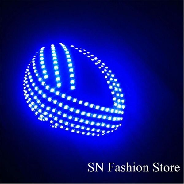 

party decoration tk05 rgb light led costumes men luminous glowing robot helmet ballroom costume dj disco club dance wear