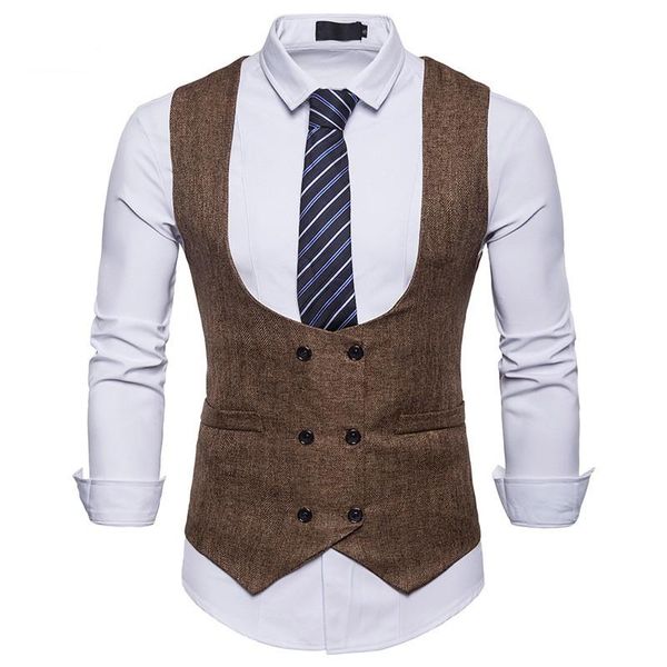 men's vests double-breasted men suit vest big u-neck british slim fit waistcoat male khaki black white wedding prom dress gilet homme
men's vests double-breasted men suit vest big u-neck british slim fit waistcoat male khaki black white wedding prom dress gilet homme