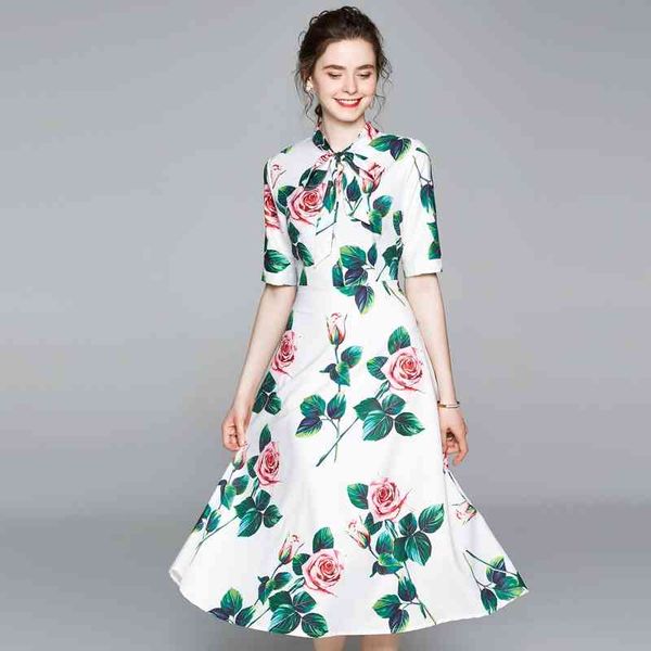 summer fashion runway women rose floral print dress white elegant bow tie ladies short sleeve party dresses 210520, Black;gray
summer fashion runway women rose floral print dress white elegant bow tie ladies short sleeve party dresses 210520, Black;gray
