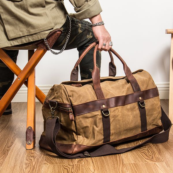 vintage waxed canvas men luggage bag genuine leather travel large duffel bags weekend bag of trip overnight carry on m106
vintage waxed canvas men luggage bag genuine leather travel large duffel bags weekend bag of trip overnight carry on m106