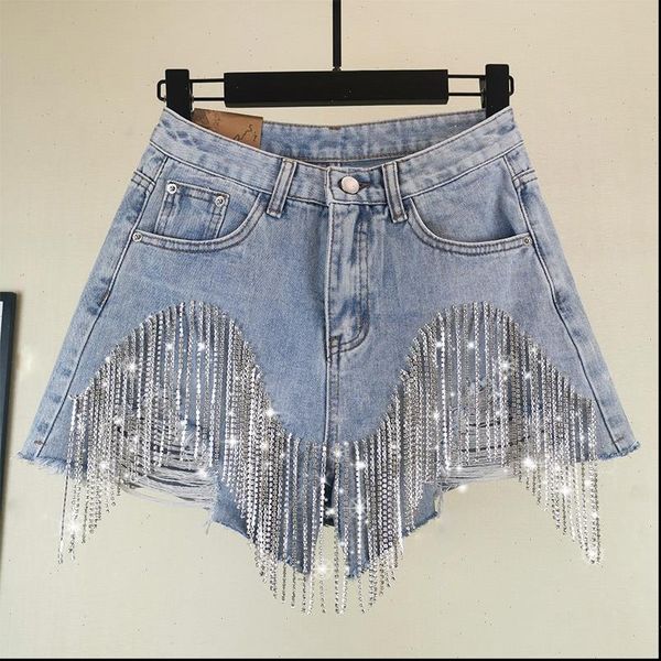 ripped shiorts summer studded womens jean rhinestone tassel hole high waist wide leg shorts pants harajuku, Blue
ripped shiorts summer studded womens jean rhinestone tassel hole high waist wide leg shorts pants harajuku, Blue