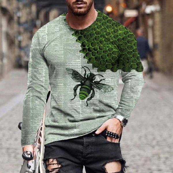 men's t-shirts summer european and american fashion cartoon printing bee harajuku leisure sports long-sleeved t-shirt oversized tees, White;black
men's t-shirts summer european and american fashion cartoon printing bee harajuku leisure sports long-sleeved t-shirt oversized tees, White;black