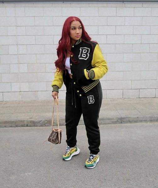 women's two piece pants vavcy 2021 spring autumn pant suit b letter jacket + jogger set, White
women's two piece pants vavcy 2021 spring autumn pant suit b letter jacket + jogger set, White