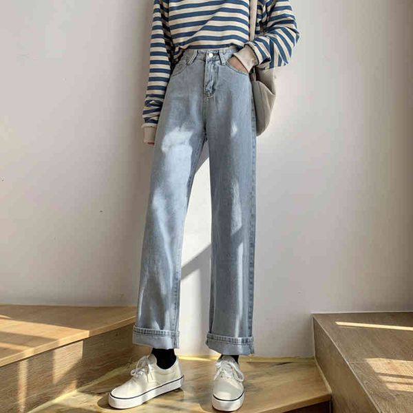 jeans chic jeans fashion wide leg pants casual streetwear high straight denim women 2021 spring korea style jean trousers female, Blue
jeans chic jeans fashion wide leg pants casual streetwear high straight denim women 2021 spring korea style jean trousers female, Blue
