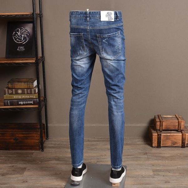 men's jeans brim pants of the fashion mark men's breeches full length thin pencil pant casual embroidery classic woeful jean man 9, Blue
men's jeans brim pants of the fashion mark men's breeches full length thin pencil pant casual embroidery classic woeful jean man 9, Blue