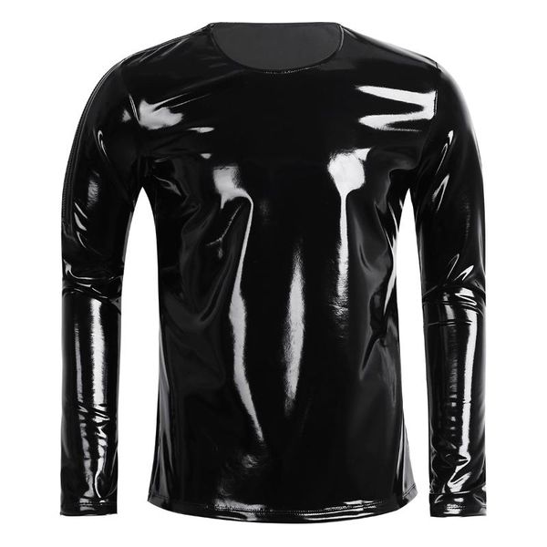 men's t-shirts mens latex t-shirt patent leather long sleeve zipper costumet-shirt nightclub style metallic shiny hip hop pullover, White;black
men's t-shirts mens latex t-shirt patent leather long sleeve zipper costumet-shirt nightclub style metallic shiny hip hop pullover, White;black